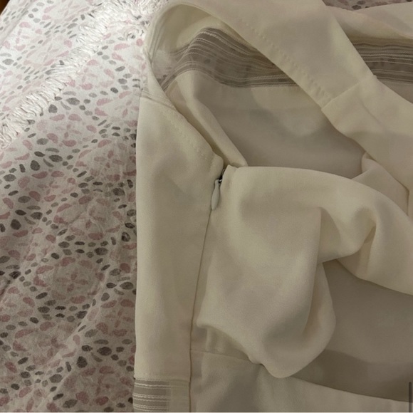 LuLu’s Coveted Curated Collected White Stripe Mini Dress with Mesh Detailing - Picture 8 of 8